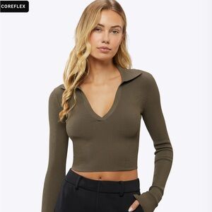 CUTS clothing coreflex LS Polo in color Shadow size small